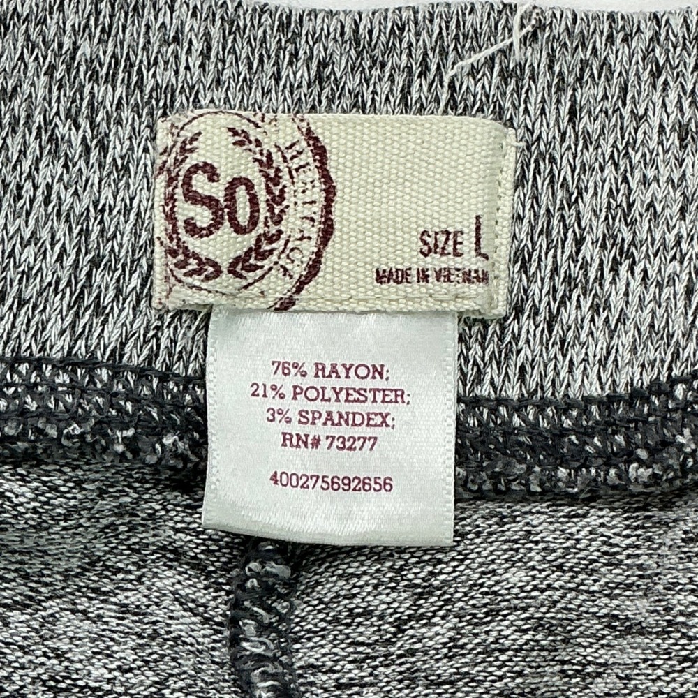 SO Gray Jogger Sweatpants Women Large Heathered Soft Knit Lounge Pants - Picture 4 of 15